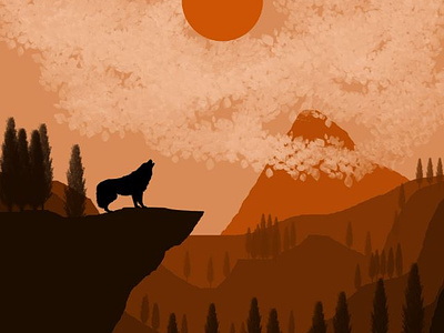 darkness and wolf - Illustration illustration nigh dark wolf wolf wolf illustration