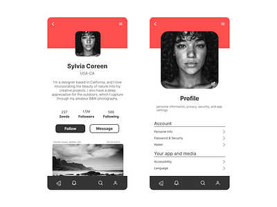 #DailyUi Day06 - User Profile ui