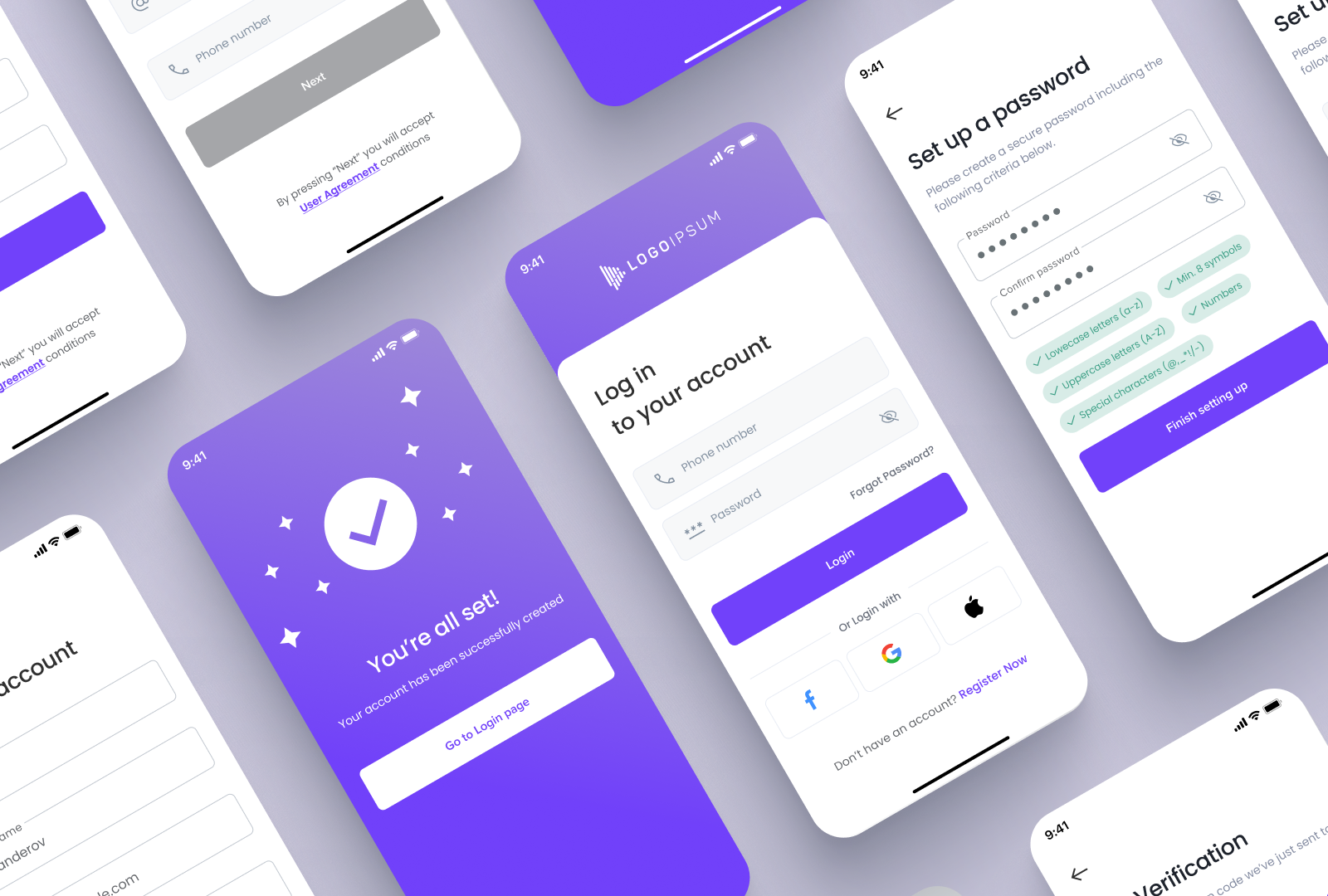 Log In & Sign Up Screens by Fuad Iskanderov on Dribbble