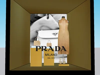 3D replica of a Prada window display 3d 3dwindowdisplay branding prada pradainspired pradareplica ptada milano