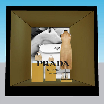 3D replica of a Prada window display 3d 3dwindowdisplay branding prada pradainspired pradareplica ptada milano