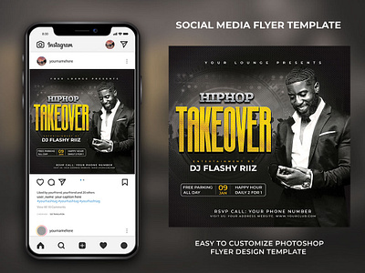 HipHop Party Flyer Template branding design flyer flyertemplate freelancedesigner graphic design graphicdesigner illustration postertemplate ui