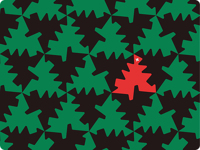 Daily UI #059 - Background Pattern 2d christmas christmas tree daily ui design festivity graphic design green holiday illustration mc escher pattern red star tesselation tree tree pattern ui ux xmas