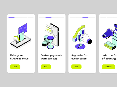 Crypto onboarding mobile app blockchain crypto illustrations crypto onboarding crypto trading crypto uxui cryptocurrency cryptocurrency exchange design financial technology mobile onboarding illustrations security ui ux wallet app