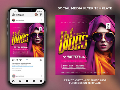 Midweek Vibes Party Flyer Template branding design flyer flyertemplate freelancedesigner graphic design graphicdesigner illustration postertemplate ui