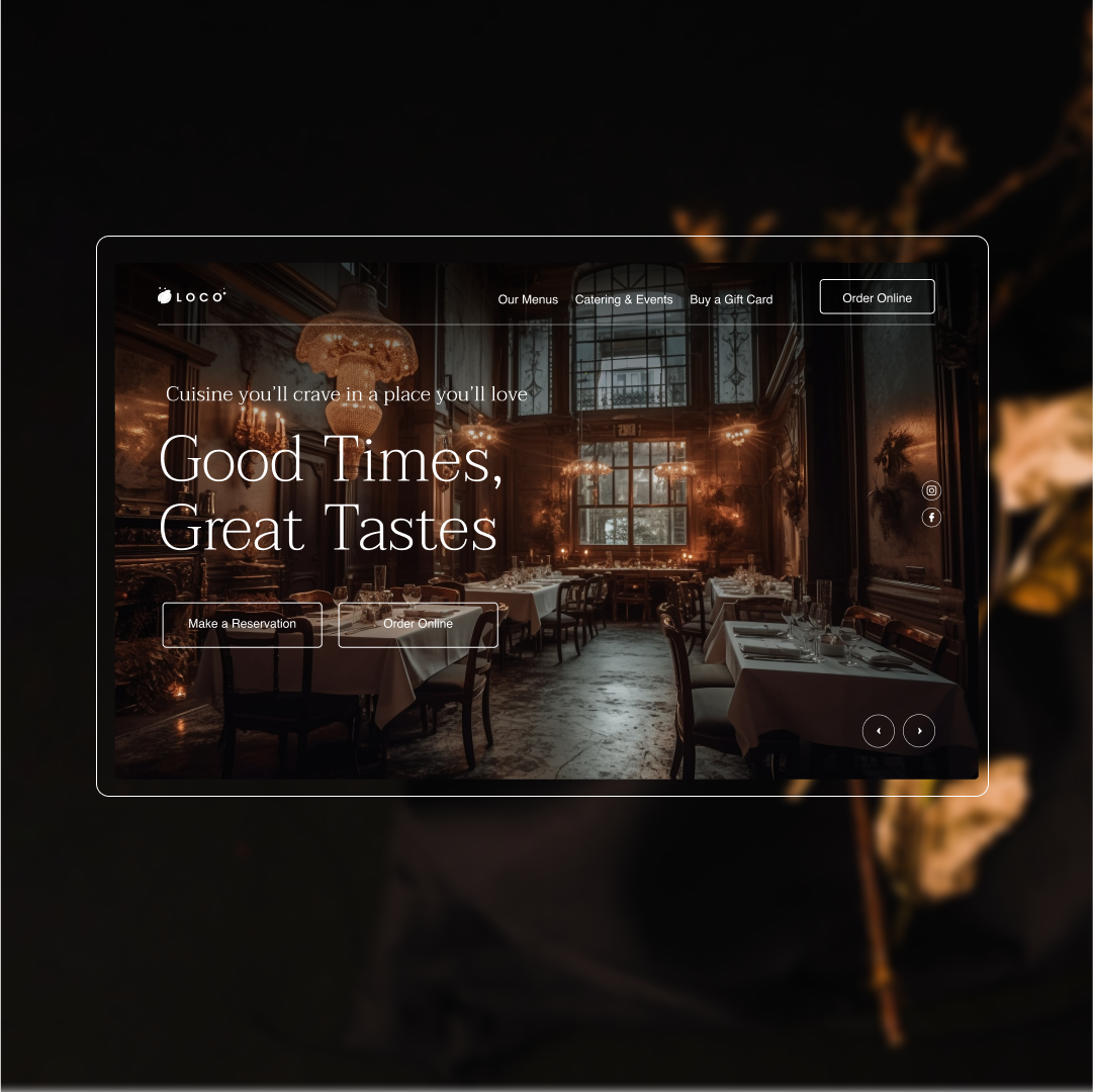 loco restaurant app black branding dark design illustration logo minimal ui ux web website