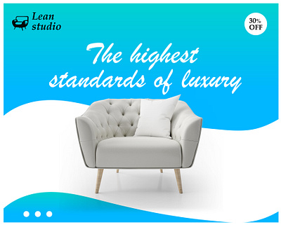 Logo and post for lean studio 3d armchair branding comfort design discount furniture graphic design illustration logo vector