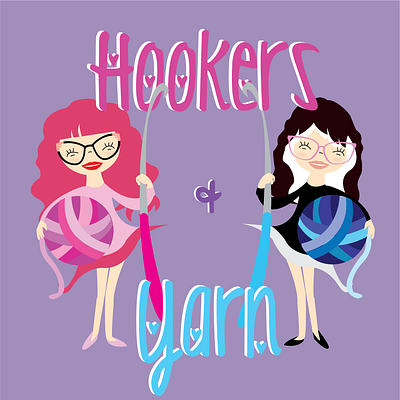 Hookers and Yarn Logo crochet design graphic design graphics illustration illustrator