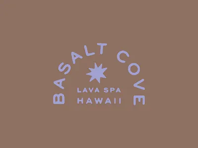 Basalt Cove logo block print boho boho logo brand identity branding calm logo handmade logo lavender logo painted logo purple brand rustic rustic type spa design spa logo spa menu star logo