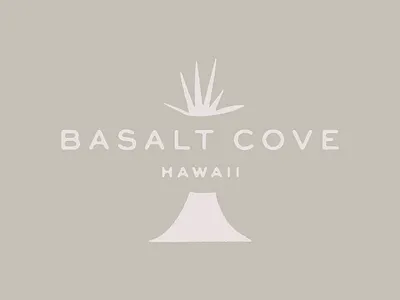 Basalt Cove - Horizontal Logo basalt cove block print brand identity branding calm design hand made hand made logo hawaii hawaiian horizontal logo identity design logo spa design spa logo wide logo