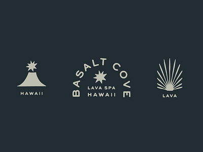 Basalt Cove icons and logo brand design brand identity branding handmade hawaii icon lava logo pack spa spa design spa identity spa logo volcano
