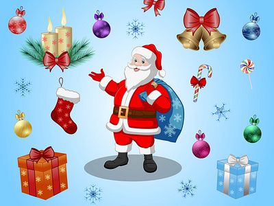 Christmas vector clipart coloring
