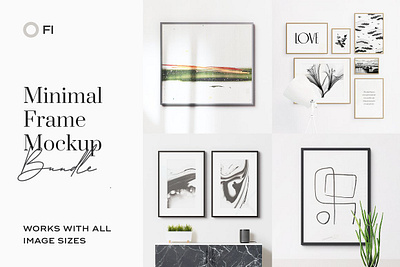 Minimal Frame Mockup Template Bundle art bundle creator frame interior minimal mock up mockup print scandinavian template wall