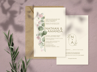 Eucalyptus Wedding art colors design graphic design handmade invitation wedding