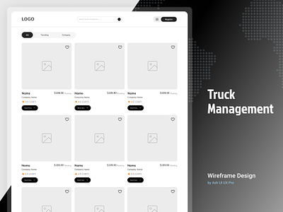 Truck Management System Wireframes app branding design graphic design illustration landing page logo ui ui ux ux vector web app design