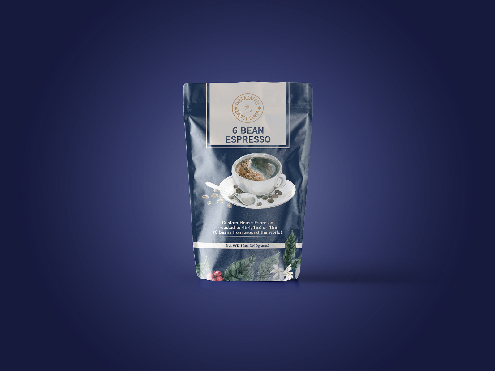 6 Bean Espresso Mylar Bag Design by Shahbaz Baaz on Dribbble