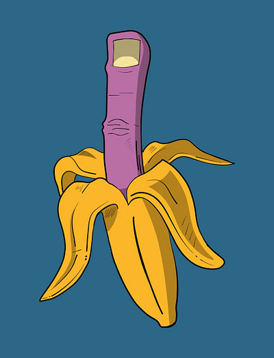 One Finger art artist banana concept art illustration
