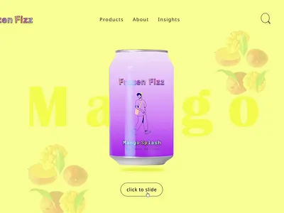 Frozen Fizz Can Design Prototype animation branding figma prototyping ui uiux webdesign