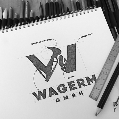 Simple Logo Design for WAGERM 3d building drawing fyp graphic design howto logo logos names viral w