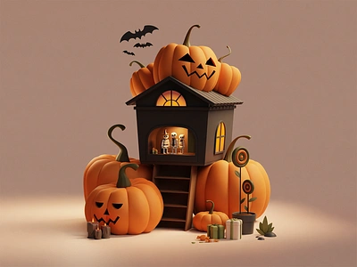 Time to get spooky! 3d 3d art 3d character 3d design 3d illustration 3dart 4rmvn animation blender character character design digital art graphic design halloween illustration minimal stylized