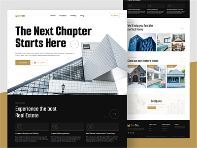 StarCity - Real Estate Landing Page agency building developer home page home rent house house rent house sell landingpage minimalistic deisgn property landing page property website real estae real estate agency real estate house real estate website typography web design web ui
