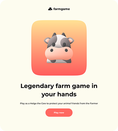 Landing page for game ai farm figma game kids landing page ps ui ux uxui web design xd