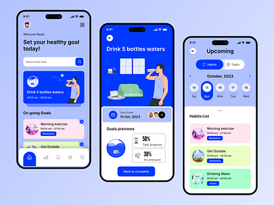 Health Tracker Mobile App Design Concept app design figma fitness fitness tracker health health tracker healthy life mobile mobile app mobile application mobile design tracker ui ui design user experience user interface ux ux design