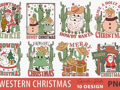 Retro Howdy Christmas Sublimation Bundle vintage