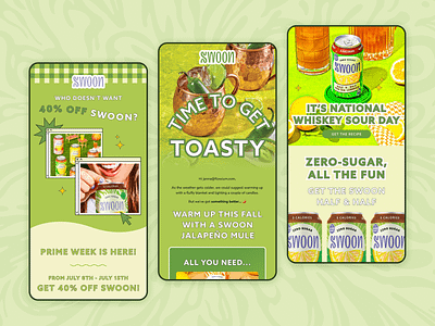 💚 Swoon Lemonade – Email Campaigns email email campaign email design email template email templates emails food and drink green klaviyo mailchimp newsletter