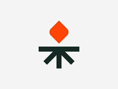 Campfire Logo Concept abstract app bonfire brand identity branding campfire fire flame geometric hot iconic logo mark minimalist saas software symbol wood writing