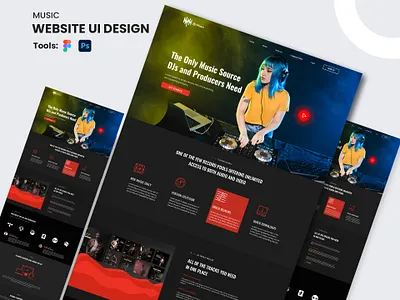 Website Design | UI UX Design | Music branding design designer graphic design landing page design music website product design typography ui design ui ux design user interface design ux ux research visual design website design