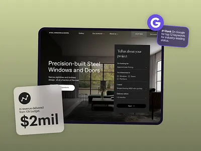 Steel Windows & Doors by Double conversion optimisation google ads graphic design social ads uxui website