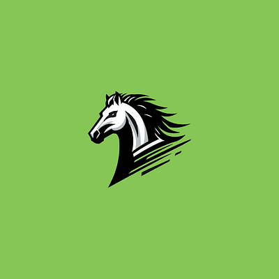 Horse Logo 3d animal animation branding chouval graphic design green horse logo motion graphics rasing ui victor