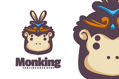 Monking animal branding cute mascot design graphic design illustration logo ui vector