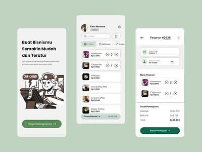 Coffee Shop Cashier POS App app design application cashier cashier app coffee app coffee shop mobile app mobile pos order app pos app ui