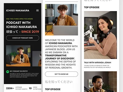 Ichigo - Responsive Portfolio Landing Page branding business business website clean company website creative landing page minimal personal podcast portfolio professional site ui design uidesign uiux uxdesign web page web site webpage website