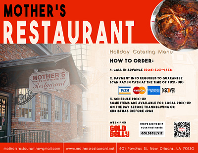 Mother's Restaurant Menu Redesign branding design graphic design illustration typography