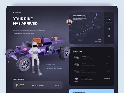 Ride-hailing and Carpool Dashboard 3d car carpool cinema 4d clean corey dashboard dashboard design list map message payment profile traffic travel uber ui web design website yi li