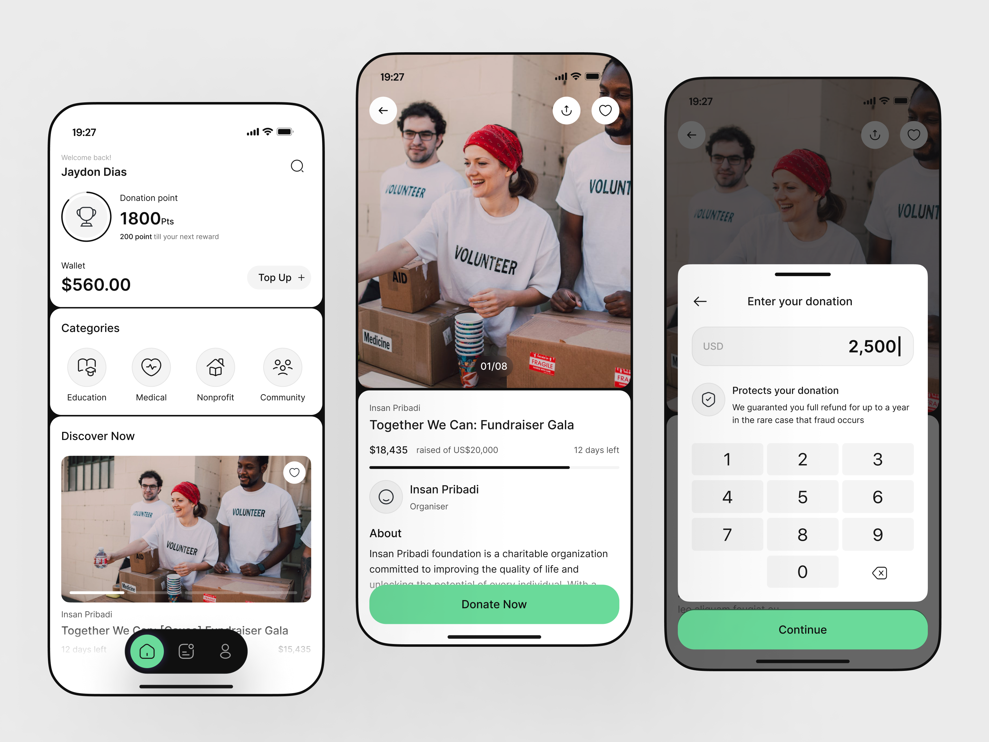 Crowdfunding - Mobile App Concept app app design community crowdfunding donation fund raising mobile app mobile design non profit