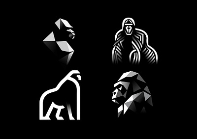 GORILLA - 2024 banana branding design forest gorilla gorille graphic design icon identity illustration jungle line logo marks singe symbol ui