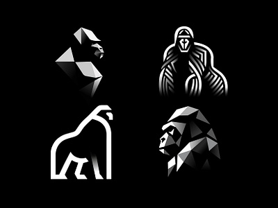 GORILLA - 2024 banana branding design forest gorilla gorille graphic design icon identity illustration jungle line logo marks singe symbol ui