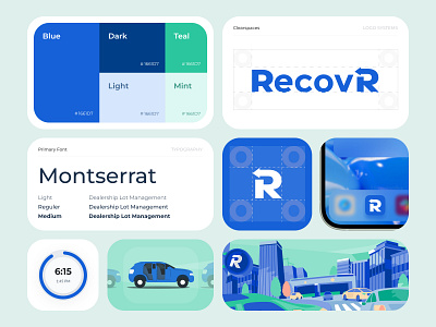 Recovr Brand Identity & Illustration apps brand identity branding graphic design illustration logo ui