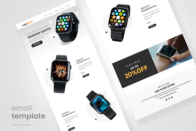 Modern watch responsive email template clean creative ecommerce email design email template figma graphic design modern modern watch professional promotional responsive sale ui design ux design web design