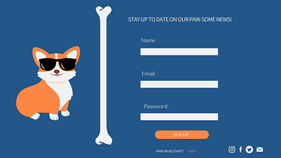 Sign Up Page cute dailyui design dog graphic design illustration sign up page ui ux ux design