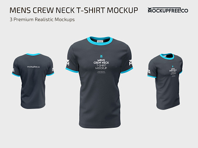 Men’s Crew Neck T-Shirt PSD Mockup Set apparel cloth clothing crew neck t shirts jersey mock up mock ups mockup mockups photoshop premium psd t shirt t shirts tee shirt teeshirt template templates tshirt tshirts