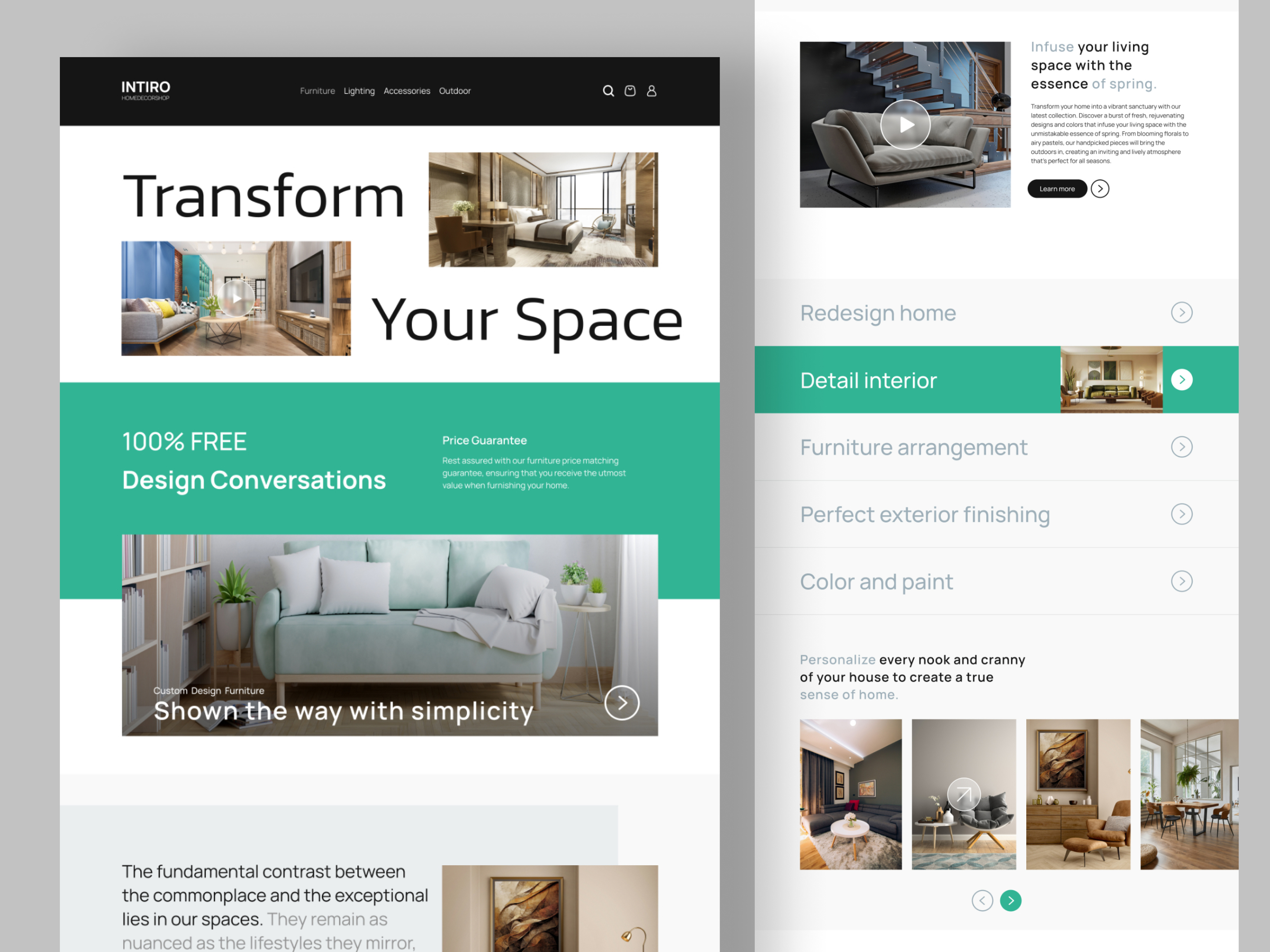 Interior Website Design decor furniture home home decor home page homepage interior interior design interior website landing page landingpage modern ui web design website website design website landing page