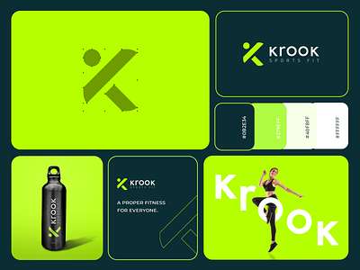 Krook - Sportswear brand logo abstract branding design fitness logo icon k letter logo k logo letter logo letter logo design letter mark logo logo design logo mark modern logo monogram sportswear sportswear brand sportswear logo symbol