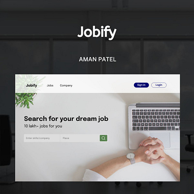 Jobify - Find your dream job blue collar branding design figma illustration job job portal modern research trendy ui user experience user interface ux webpage website work