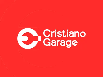 Cristiano Garage - Negative Space Logo 2 letter logo design abstract logo arrow logo brand guidelines c letter logo famous negative space logo garagelogo letter logo maker letterlogo modern logo monogram logo trends negative space logo negative space logo trends negativespace pipe wrench logo positive space logo rimongraphics smart logo wrench logo
