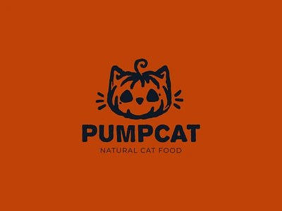 Pumpcat cat character cute halloween horror logo logotype minimalism nature pumpkin